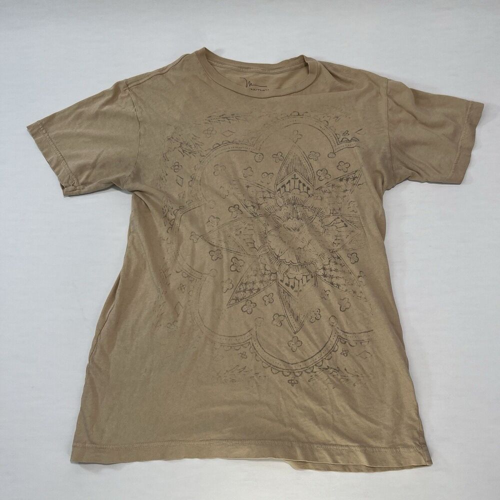 Men’s Marc Anthony Short Sleeve Y2K Vintage Retro T-Shirt Beige Size Med